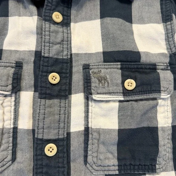 Abercrombie & Fitch Mens Small Vintage Y2K Muscle Fit Flannel Blue - Picture 3 of 6